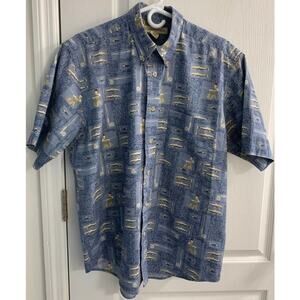 Munsingwear Men's Short Sleeve Shirt - Fishing Theme - Size Medium